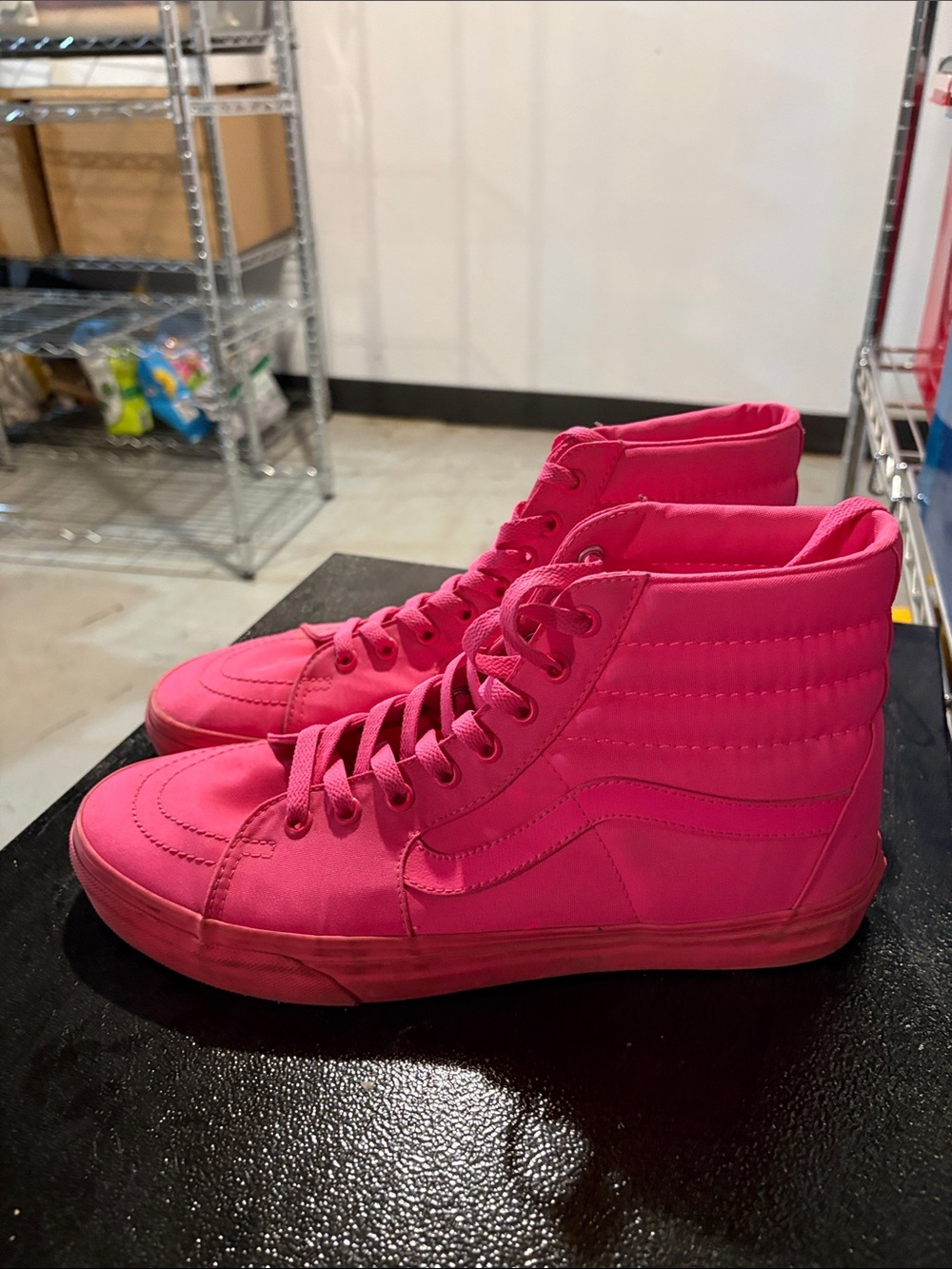 Vans High-Top Sneakers in Vibrant Hot Pink